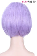 Short Side Weft Bangs Straight Purple Basic Cap Wig
