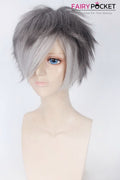 Short Straight Grey to White Ombre Basic Cap Wig