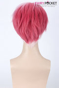 Short Straight Pink to Red Basic Cap Wig