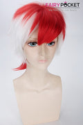Short Straight White and Red Basic Cap Wig