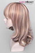 Short Wavy Brown and Pink Basic Cap Wig