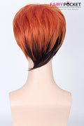 Short Wavy Orange To Brown Basic Cap Wig