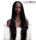 Silk Nature Black Long Straight Synthetic Lace Front Wig