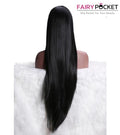 Silk Nature Black Long Straight Synthetic Lace Front Wig