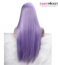 Silver Purple Long Satright Synthetic Lace Front Wig