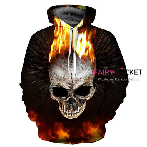 Skull with Fire Hoodie