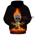 Skull with Fire Hoodie - B