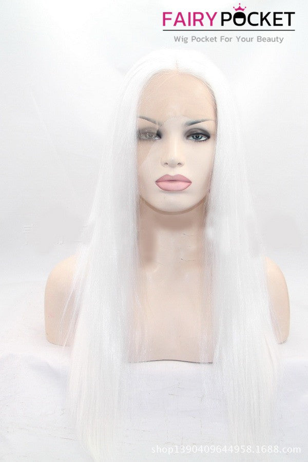 Snow White Long Straight Lace Front Wig