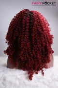 Soft Black To Red Wine   Deep Curly Synthetic Lace Front Wig