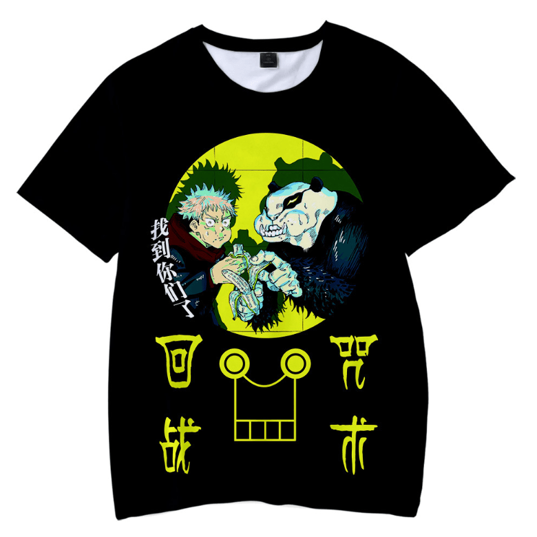 Sorcery Fight (Jujutsu Kaisen) Yuji Itadori & Panda Anime T-Shirt