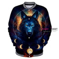 Starry Sky Wolf Animal Jacket/Coat