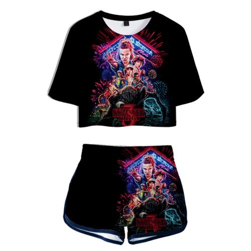 Stranger things 3 T-Shirt and Shorts Suits - C