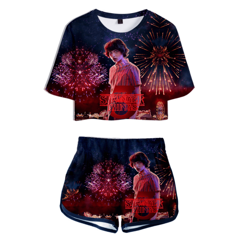 Stranger things 3 T-Shirt and Shorts Suits - D