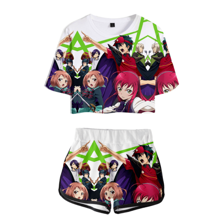 The Devil is a Part-Timer T-Shirt and Shorts Suits - B
