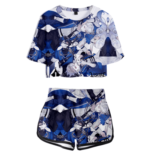 Visual Prison Anime T-Shirt and Shorts Suit - B