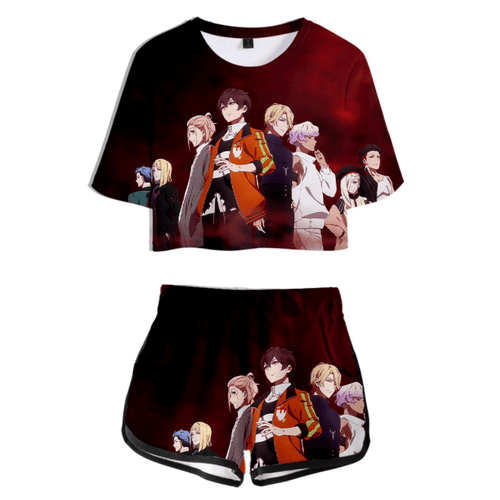 Visual Prison Anime T-Shirt and Shorts Suit - C
