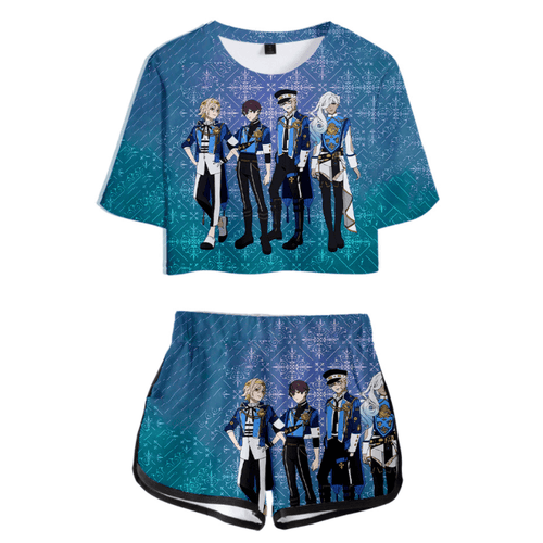 Visual Prison Anime T-Shirt and Shorts Suit - D