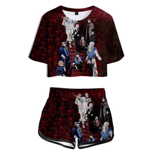 Visual Prison Anime T-Shirt and Shorts Suit - E