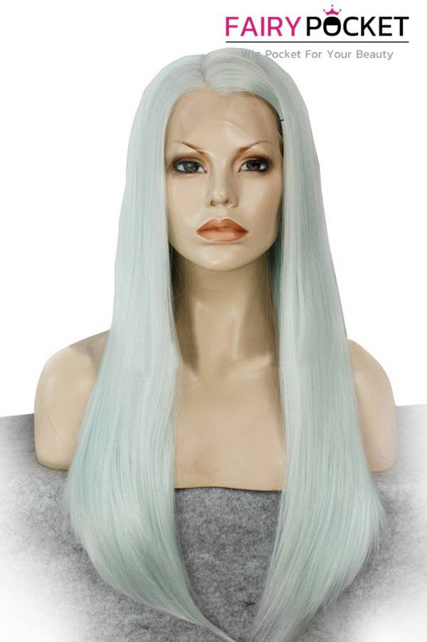 White Long Straight Lace Front Wig