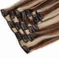 Blonde Mix Dark Brown Straight Clip In Remy Human Hair Extentions