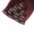 Red Wine Straight Clip In Remy Human Hair Extentions