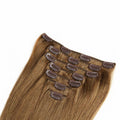 Medium Ash Brown Straight Clip In Remy Human Hair Extentions