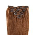 Chestnut Brown Straight Clip In Remy Human Hair Extentions