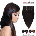 Nature Black Straight Clip In Remy Human Hair Extentions