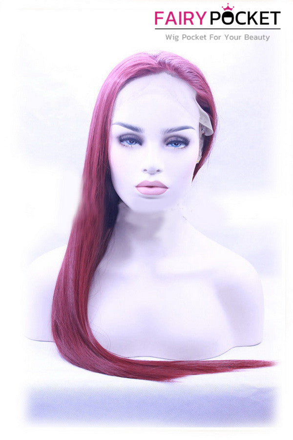 Orchid Purple Long Straight Lace Front Wig
