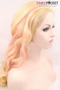 Blonde and Pink Long Wavy Balayage Lace Front Wig
