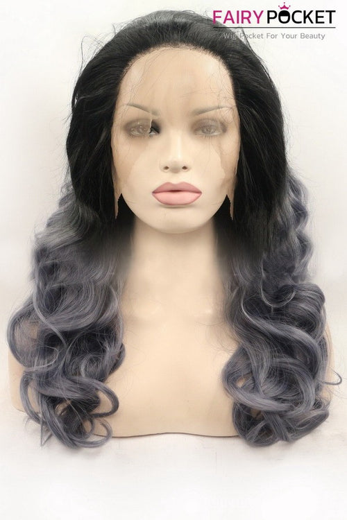 Nature Black and Light Grey Balayage Lace Front Wig