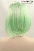 Black to Jade Green Ombre Medium Straight Lace Front Wig