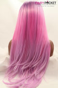 Purple to Pink Ombre Long Straight Lace Front Wig