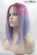 Black turns Red to Purple Straight Lace Front Wig