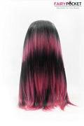 Blonde Black Ombre Pink Wavy Lace Front Wig