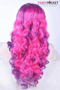 Purple and Pink Mixed Wavy Lace Front Wig