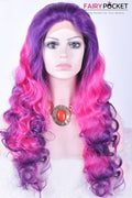 Purple and Pink Mixed Wavy Lace Front Wig